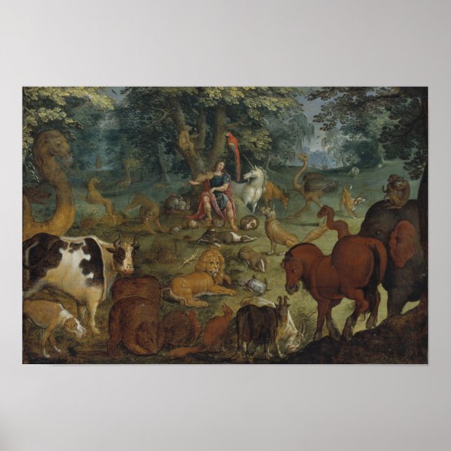 Orpheus Charming the Beasts (oil on panel) Poster (Front)