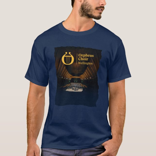 Orpheus Choir Wellington Mens Blue T-Shirt (Front)