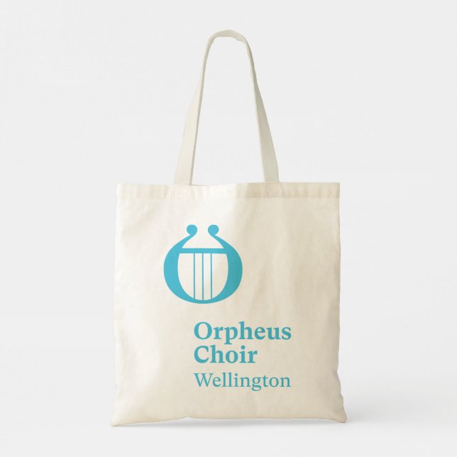 Orpheus Choir Wellington Tote Bag - turquoise logo (Back)