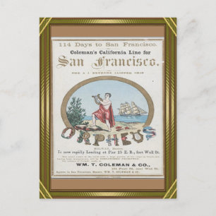 Orpheus Clipper Sailing Postcard