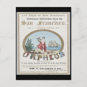 Orpheus Clipper Sailing  Postcard