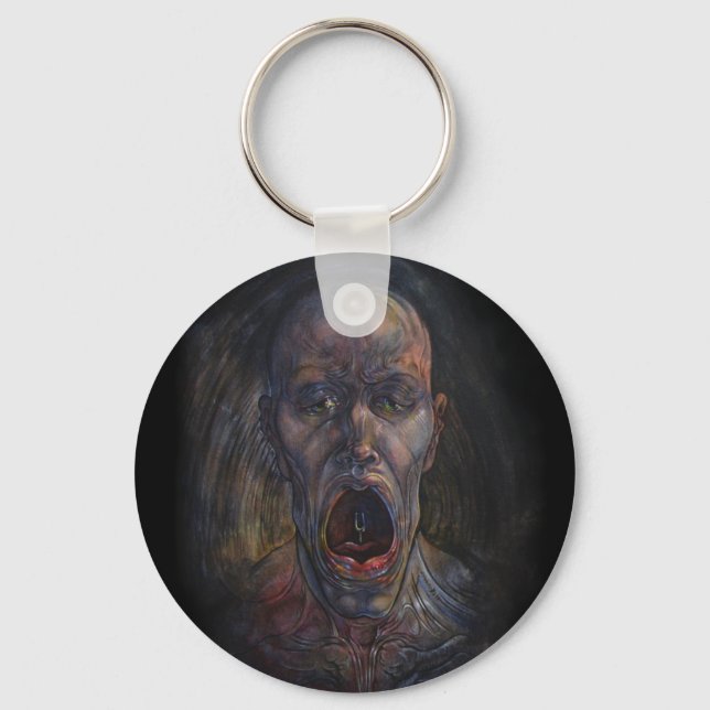 Orpheus in the Underworld Scream Button Keychain (Front)