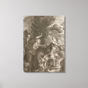 Orpheus, Leading Eurydice Out of Hell, Looks Back Canvas Print