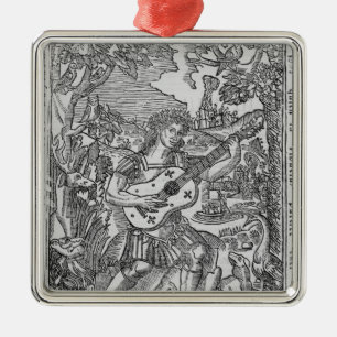 Orpheus Playing Music Metal Tree Decoration