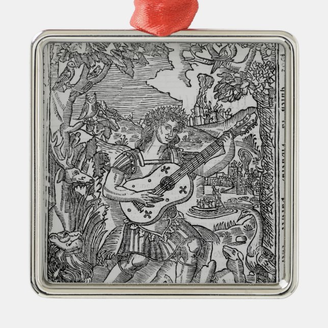Orpheus Playing Music Metal Tree Decoration (Front)