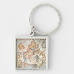 Orpheus playing to the animals, Roman mosaic Key Ring