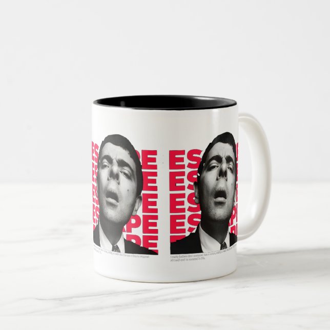 Orphic Mr Bean Escape Design Two-Tone Coffee Mug (Front Right)