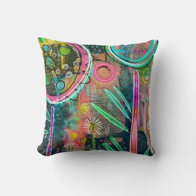 Orphic Origins - Nature Inspired Floral Art -  Cushion (Front)