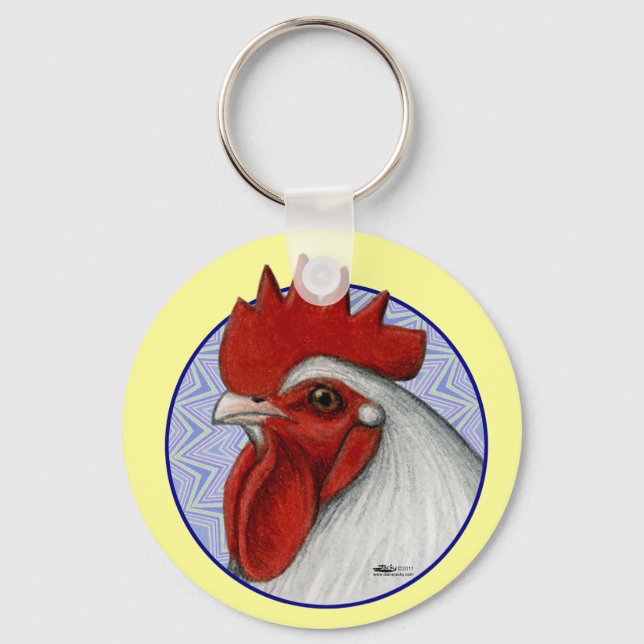 Orpington Head Circle Key Ring (Front)