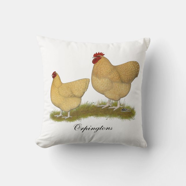 Orpingtons Lemon Cuckoo Cushion (Front)