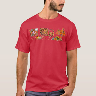ORQJ Leopard Postal Truck Pumpkin Autumn Fall Than T-Shirt