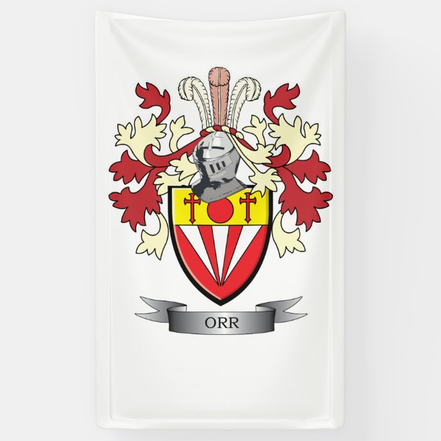 Orr Family Crest Coat of Arms Banner (Vertical)