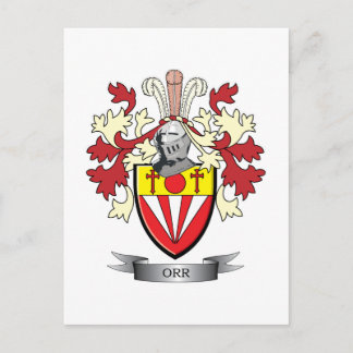 Orr Family Crest Coat of Arms Postcard