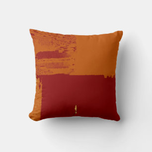 Orrange, Brown Retro Art Deco Pillow