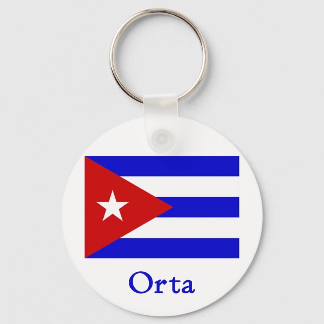 Orta Cuban Flag Key Ring (Front)
