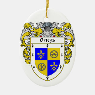 Ortega Coat of Arms/Family Crest Ceramic Tree Decoration