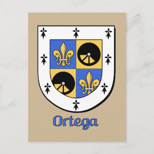 Ortega Family Heraldic Shield Postcard