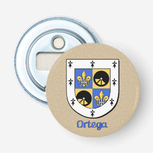 Ortega Heraldic Arms on Parchment Style Back Bottle Opener