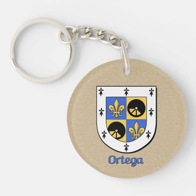 Ortega Historical Shield and Spanish Flag Key Ring (Front)