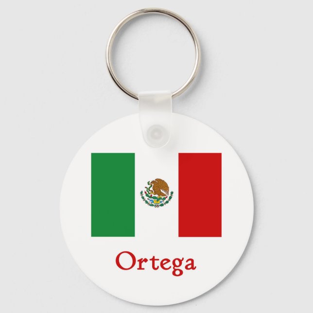 Ortega Mexican Flag Key Ring (Front)