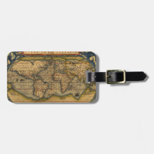 Ortelius 1570 World Map: Antique Cartography Luggage Tag