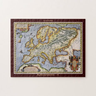 Ortelius' 1595 Map of Europe large Jigsaw Puzzle