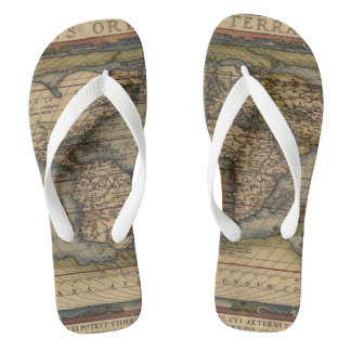 Ortelius World Map 1570 Flip Flops