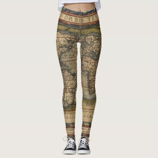 Ortelius World Map 1570 Leggings