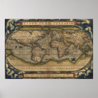 Ortelius World Map 1570 Typvs Orbis Terrarvm