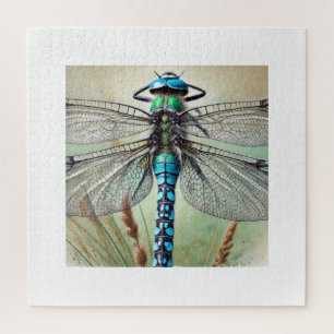 Orthetrum dragonfly 130924IREF249 - Watercolor Jigsaw Puzzle
