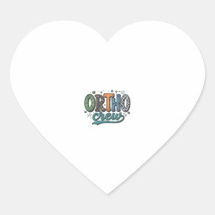 Ortho Crew Vintage Dental Team Vector Design_1 Heart Sticker