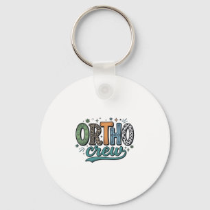 Ortho Crew Vintage Dental Team Vector Design_1 Key Ring