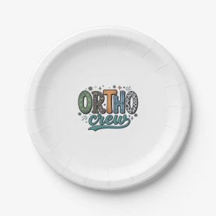 Ortho Crew Vintage Dental Team Vector Design_1 Paper Plate