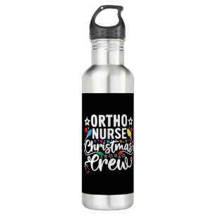 Ortho Nurse Christmas Crew Orthopaedic Nursing Squ 710 Ml Water Bottle