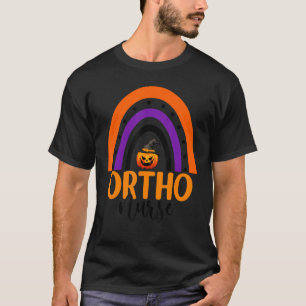 Ortho Nurse Halloween Pumpkin Rainbow Orthopaedic T-Shirt