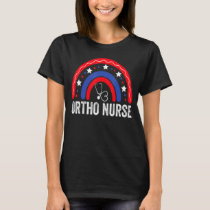 Ortho Nurse Nursing Rainbow Orthopaedic Nurse Usa T-Shirt