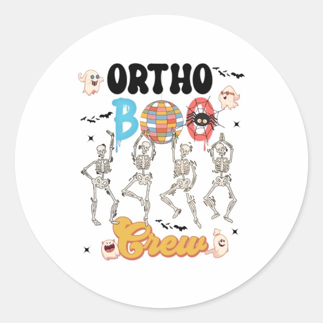 Ortho Orthopaedic Halloween Boo Crew  Classic Round Sticker (Front)