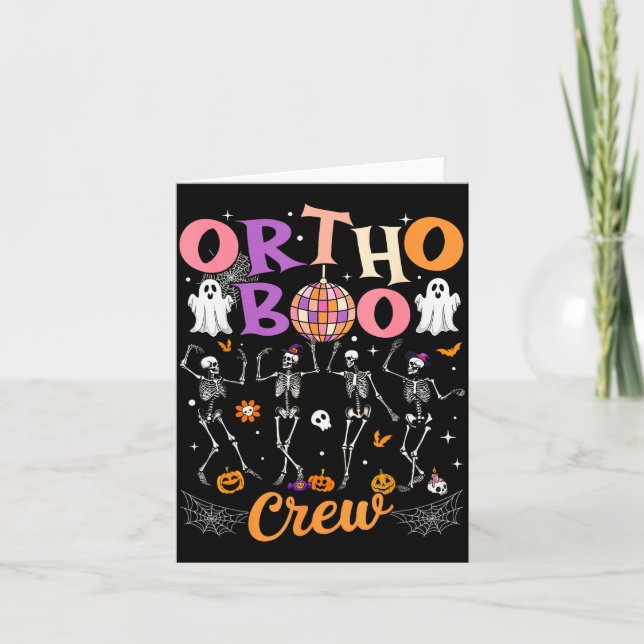 Ortho Orthopedic Halloween Boo Crew Skeleton Danci Card (Front)