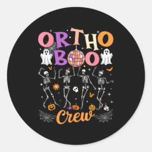 Ortho Orthopedic Halloween Boo Crew Skeleton Danci Classic Round Sticker