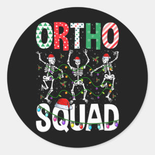 Ortho Squad Christmas Skeleton Orthopaedic Nurse L Classic Round Sticker