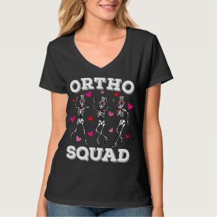 Ortho Squad Dancing Skeleton Valentine Women V T-Shirt