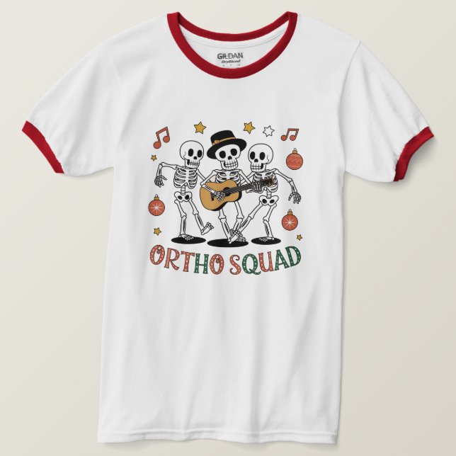 Ortho Squad Dancing Skeletons T-Shirt (Design Front)