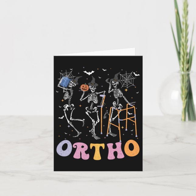 Ortho Squad Halloween Pumpkin Dancing Orthopaedic  Card (Front)
