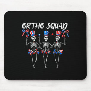 Ortho Squad Nurse,4th Of July, Funny Skeletons Mouse Mat