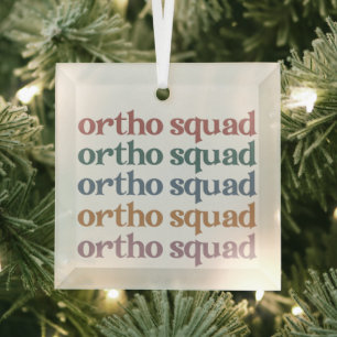 Ortho Squad Orthodontist Orthopaedics Nurse Gift Glass Tree Decoration