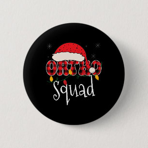 Ortho Squad Plaid Fun Christmas Orthopaedics Crew  6 Cm Round Badge
