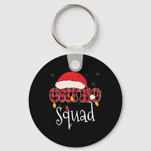 Ortho Squad Plaid Fun Christmas Orthopaedics Crew  Key Ring (Front)
