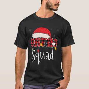 Ortho Squad Plaid Fun Christmas Orthopedics Crew X T-Shirt