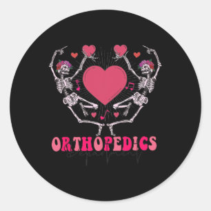 Ortho Squad Retro Valentine#39;s Day Nurse Orthope Classic Round Sticker