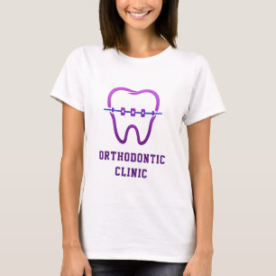 Orthodontic Clinic Logo Braces Specialist 💙 T-Shirt